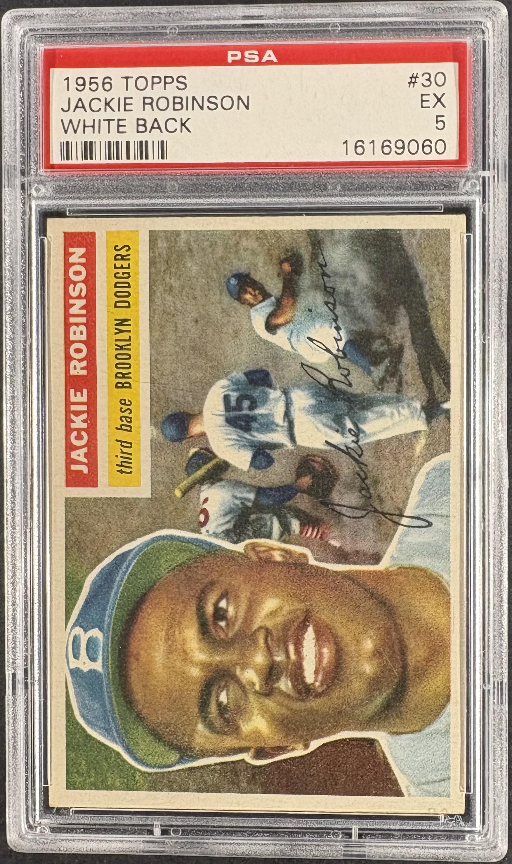 1956 Topps #30 Jackie Robinson Gray Back PSA 5 EX Well Centered