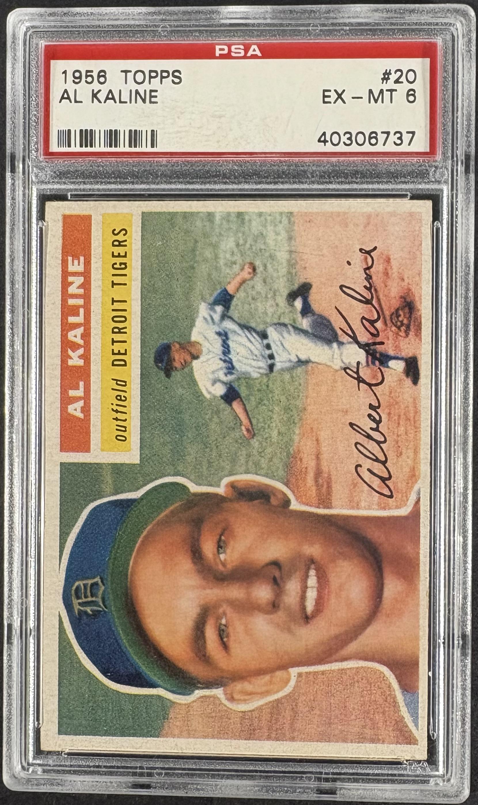 1956 Topps #20 Al Kaline White Back PSA 6 EX-MT