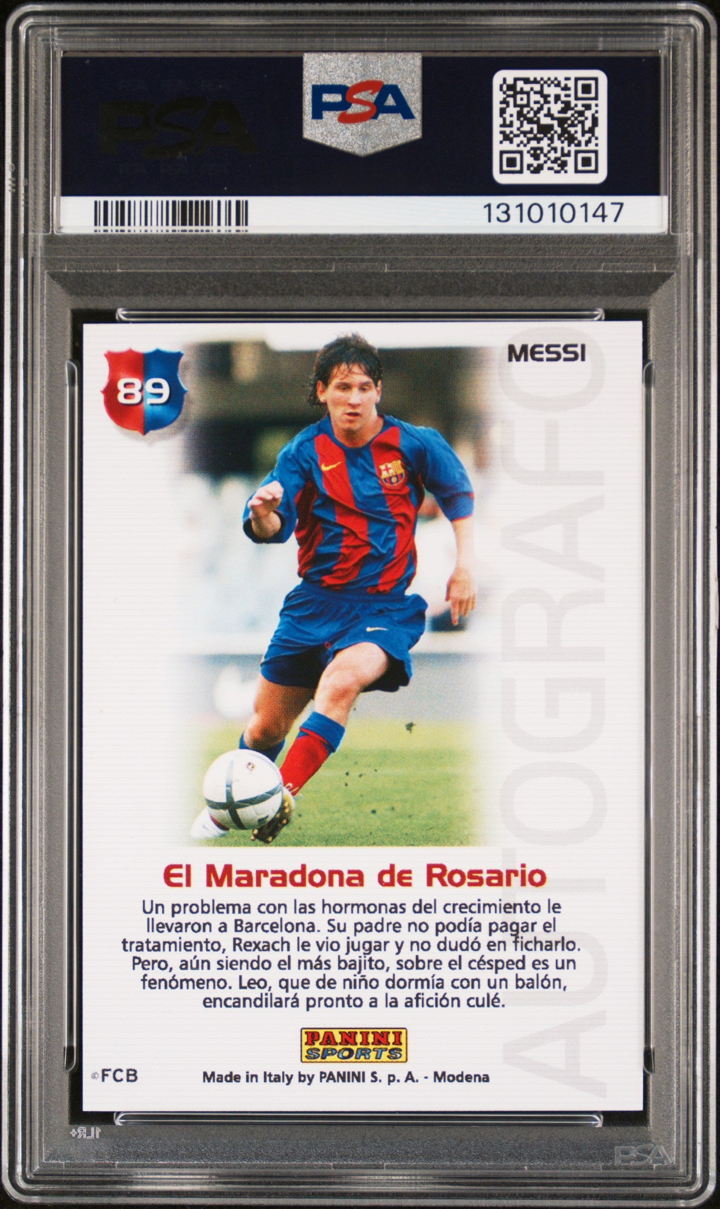 2004-05 Panini Mega Cracks #89 Lionel Messi Rookie Mega Cracks Campeon PSA 6