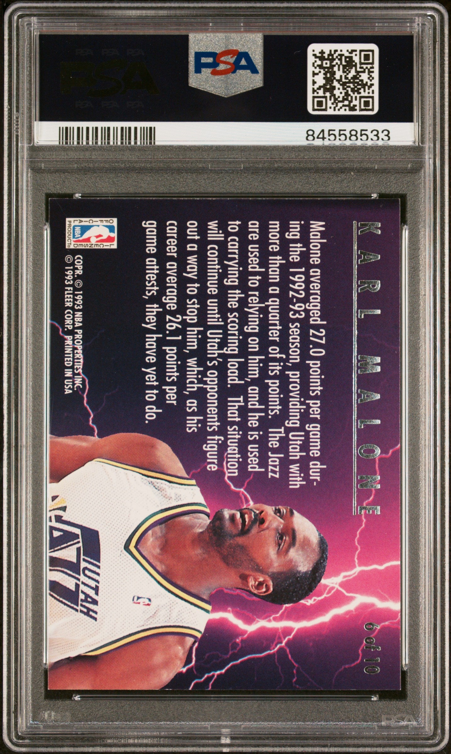 1993 Ultra Scoring Kings #6 Karl Malone PSA 9 MINT