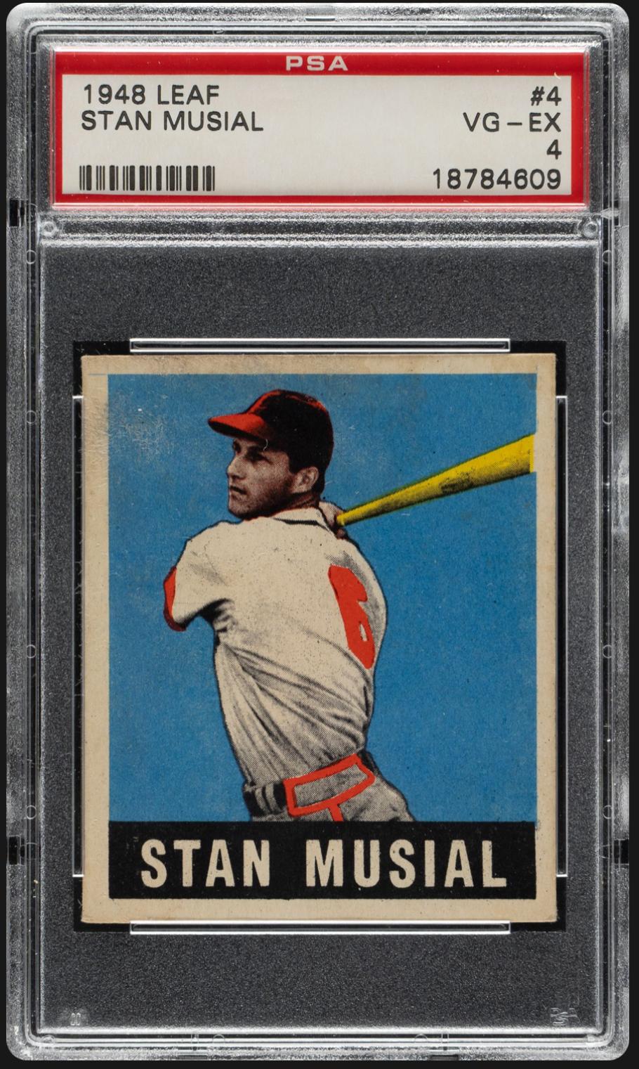 1948-49 Leaf #4 Stan Musial RC Rookie PSA 4 VG-EX Well Centered