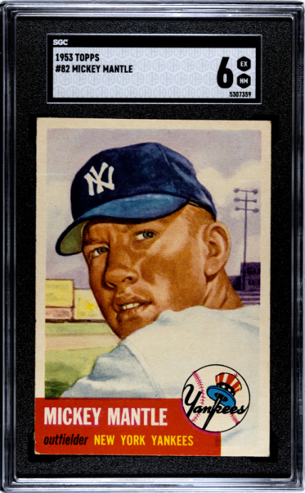 1953 Topps #82 Mickey Mantle SGC 6 EX-NM STUNNING COLOR + CENTERED