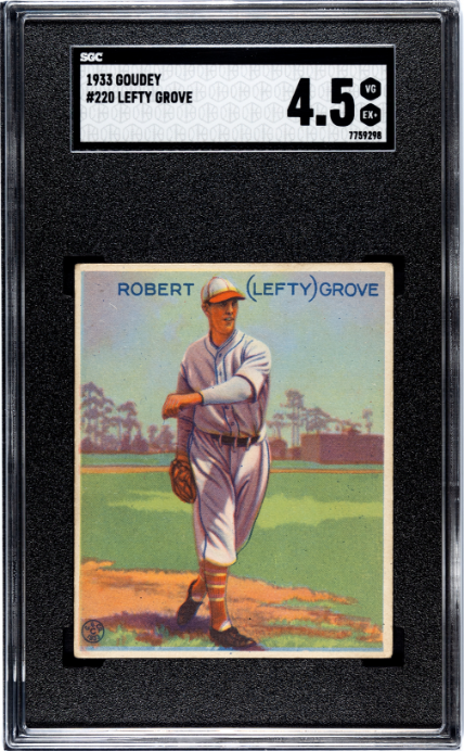 1933 Goudey #220 Lefty Grove SGC 4.5 VG-EX+ Nice Color