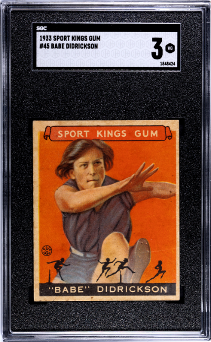 1933 Sport Kings Gum #45 Babe Didrickson Didrikson SGC 3 VG SHARP