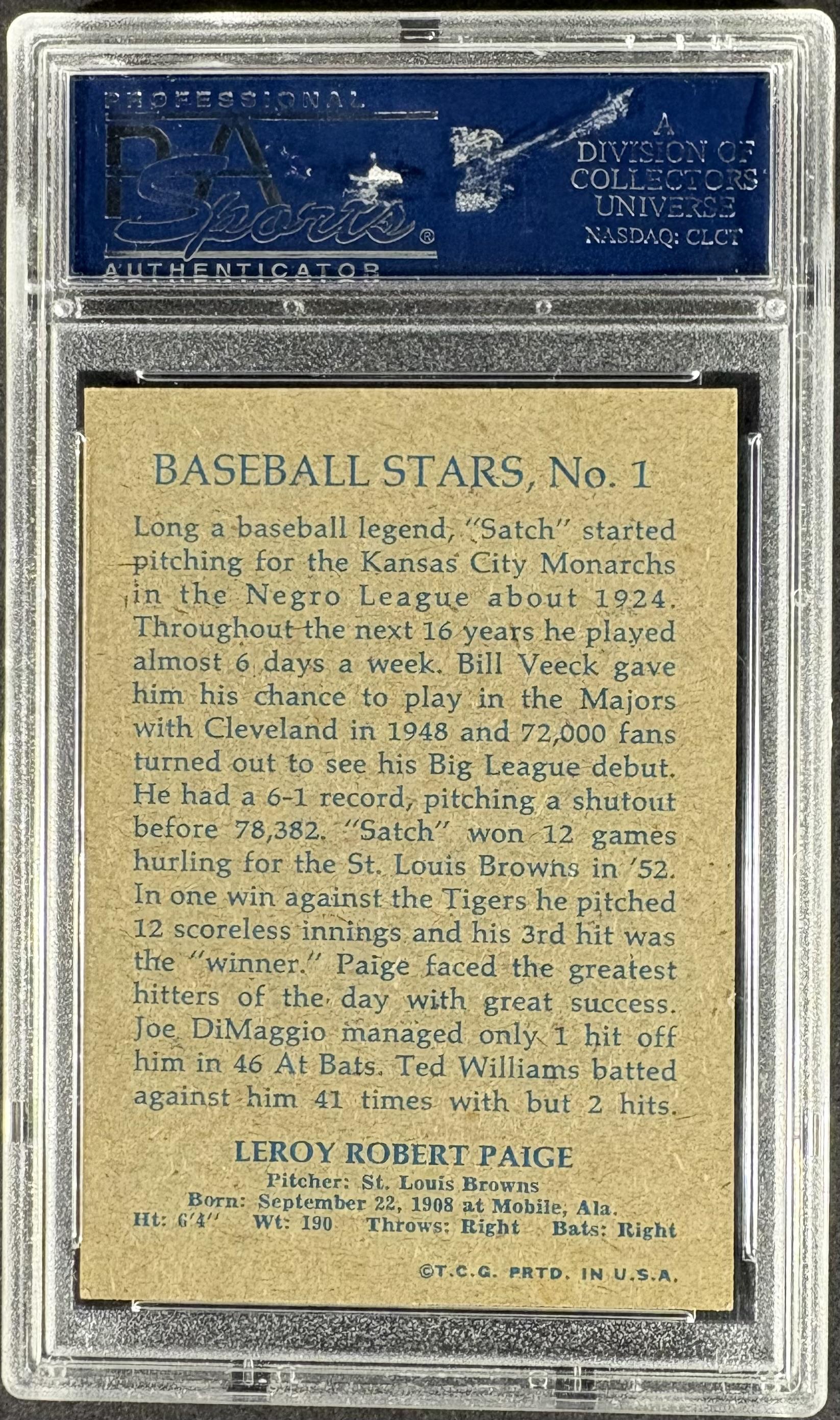 1973 Topps '53 Reprints #1 Satchell Satchel Paige PSA 8 NM-MT