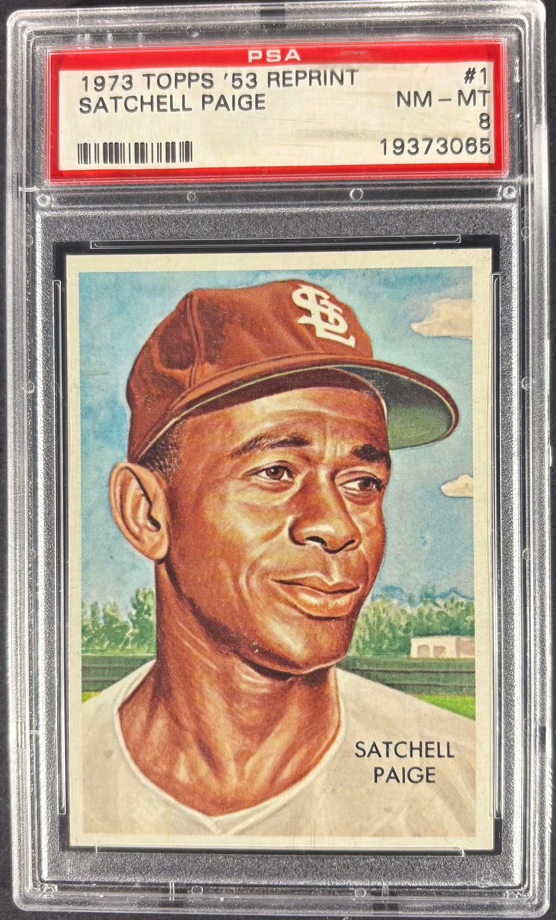 1973 Topps '53 Reprints #1 Satchell Satchel Paige PSA 8 NM-MT