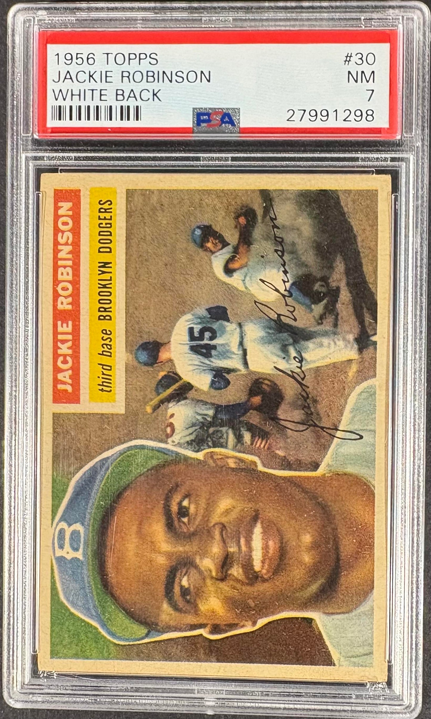 1956 Topps #30 Jackie Robinson PSA 7 NM Near Mint CENTERED New Label
