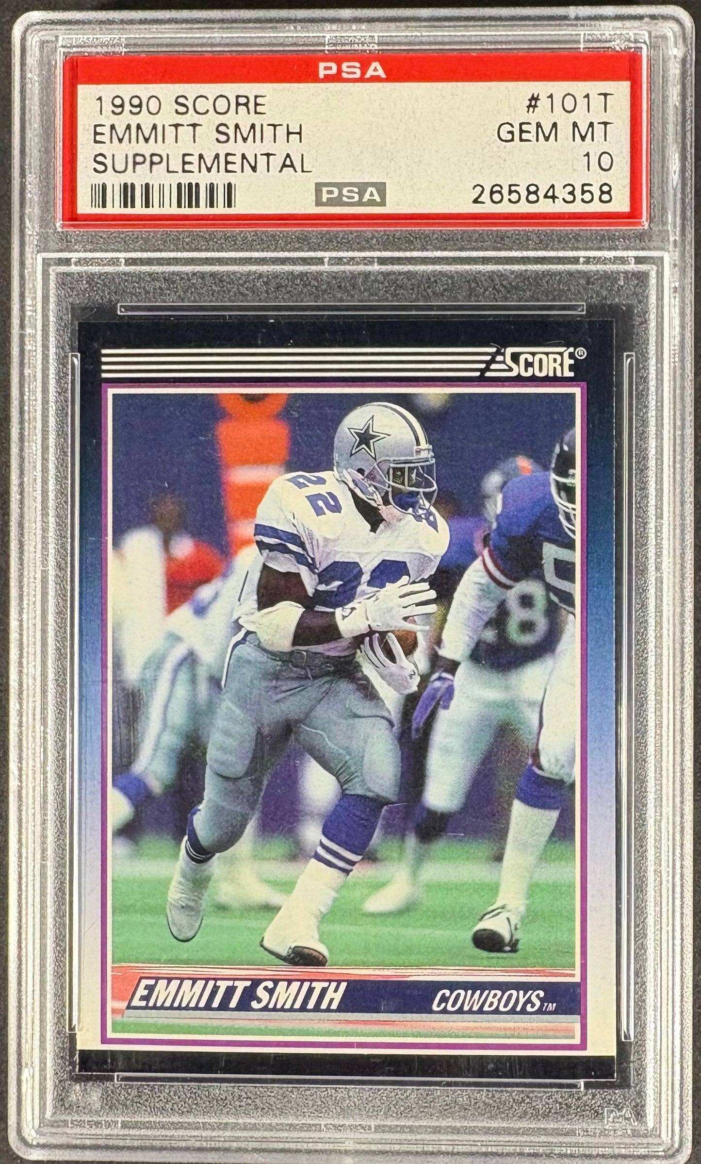 1990 Score Supplemental #101T Emmitt Smith RC Rookie PSA 10 GEM MINT