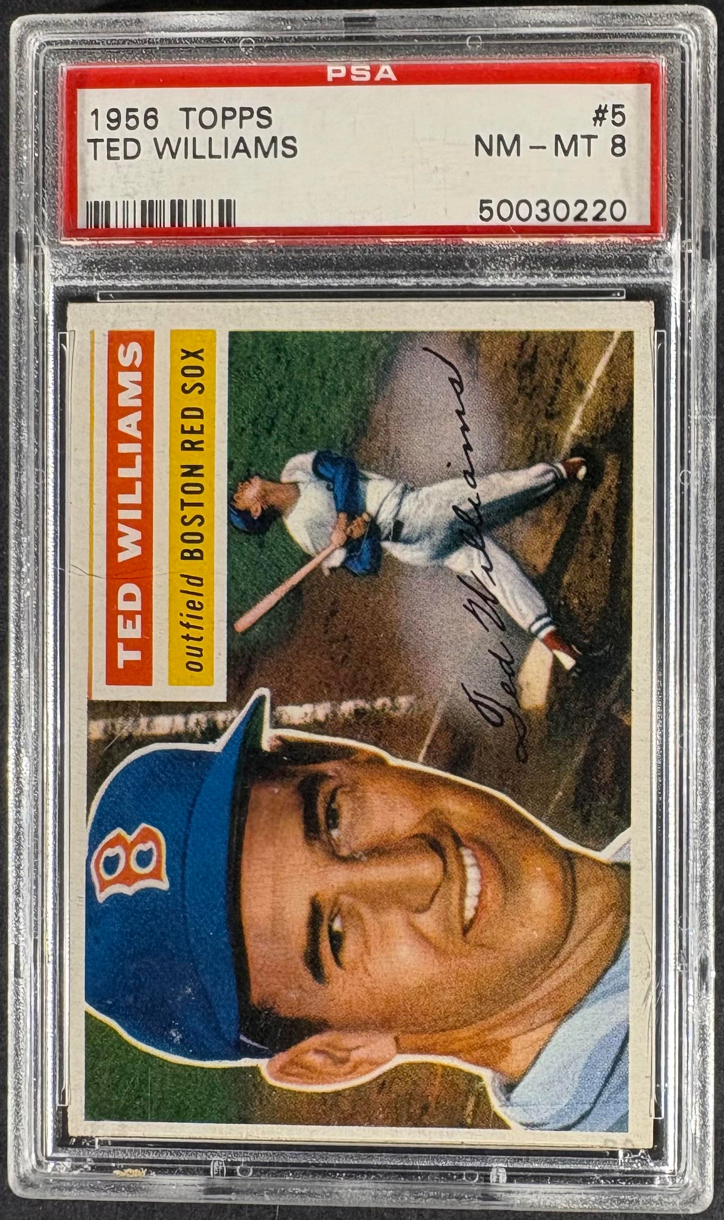 1956 Topps #5 Ted Williams Gray Back PSA 8 NM-MT High Grade