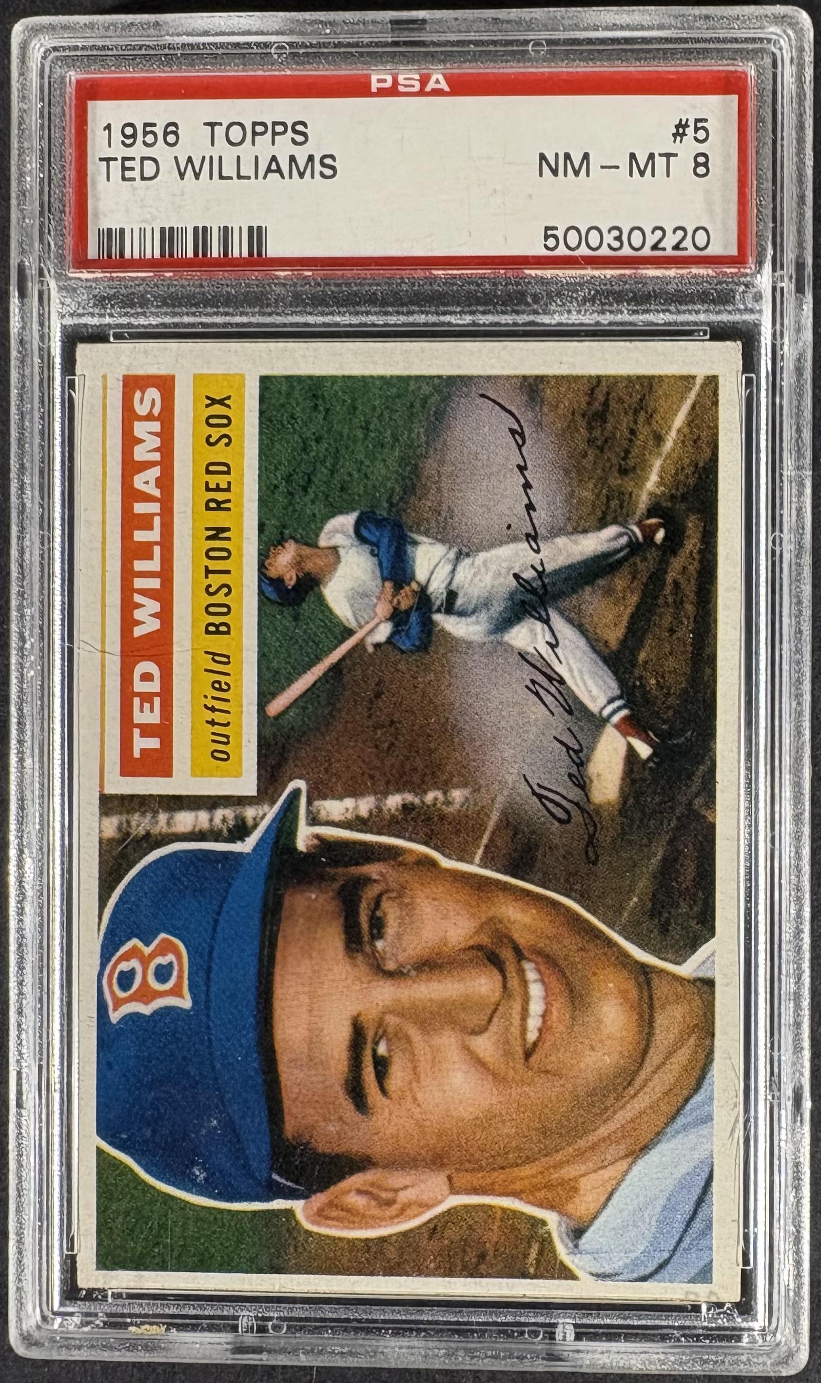 1956 Topps #5 Ted Williams Gray Back PSA 8 NM-MT High Grade