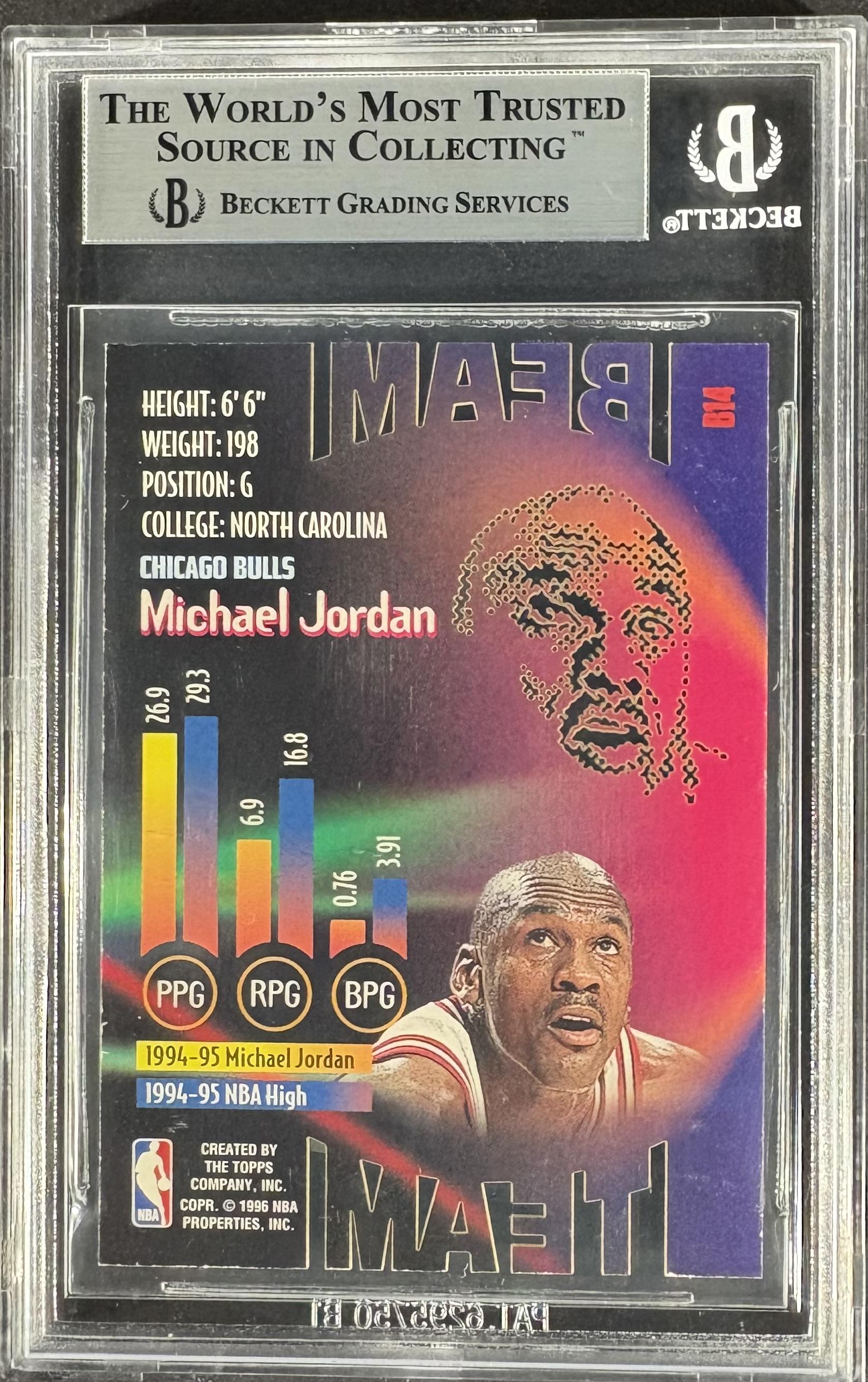 1995-96 Stadium Club #B14 Michael Jordan Beam Team BGS 8.5 NM-MT+