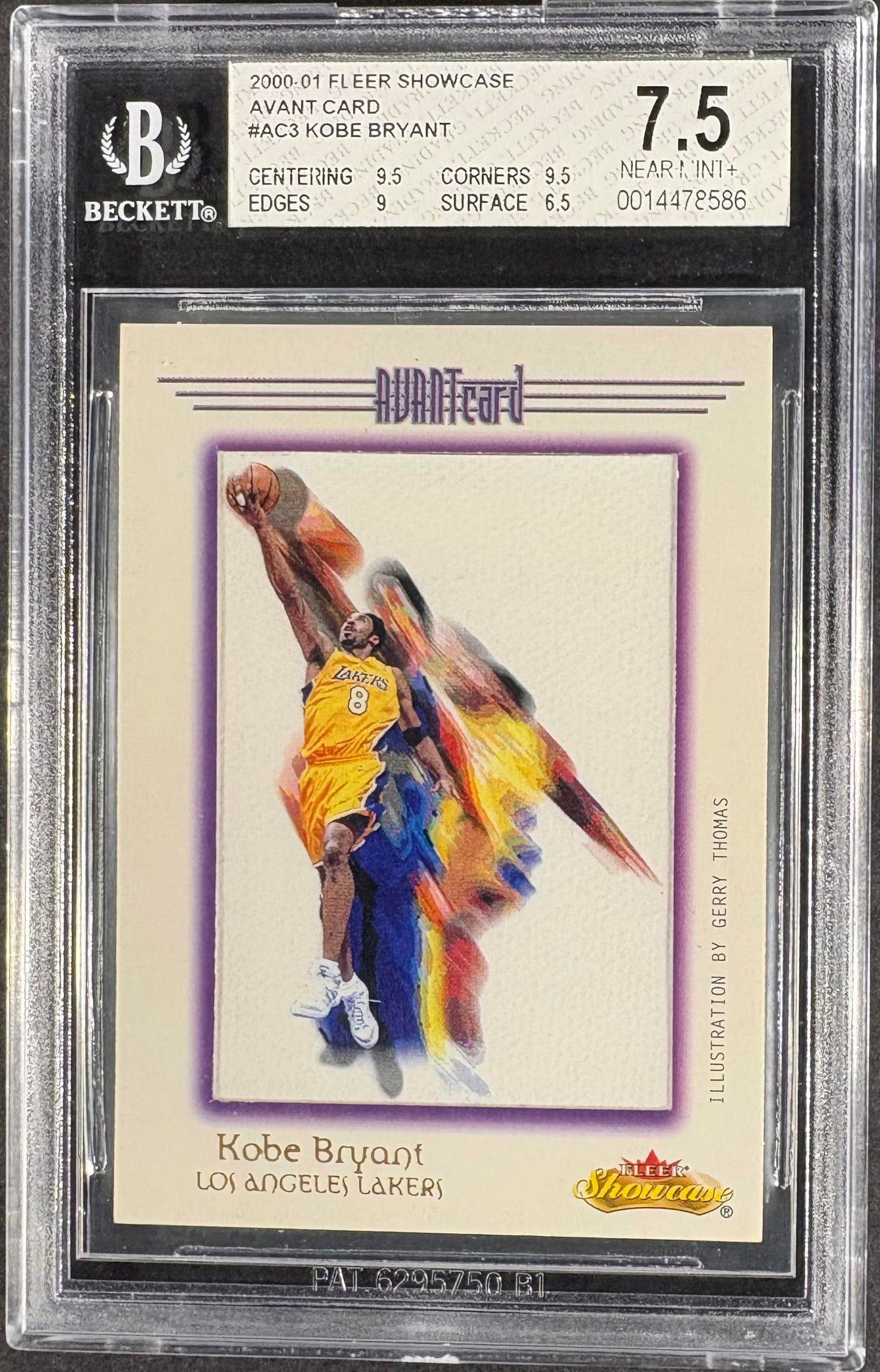 2000-01 Fleer Showcase #3 AC Kobe Bryant Avant BGS 7.5 /201