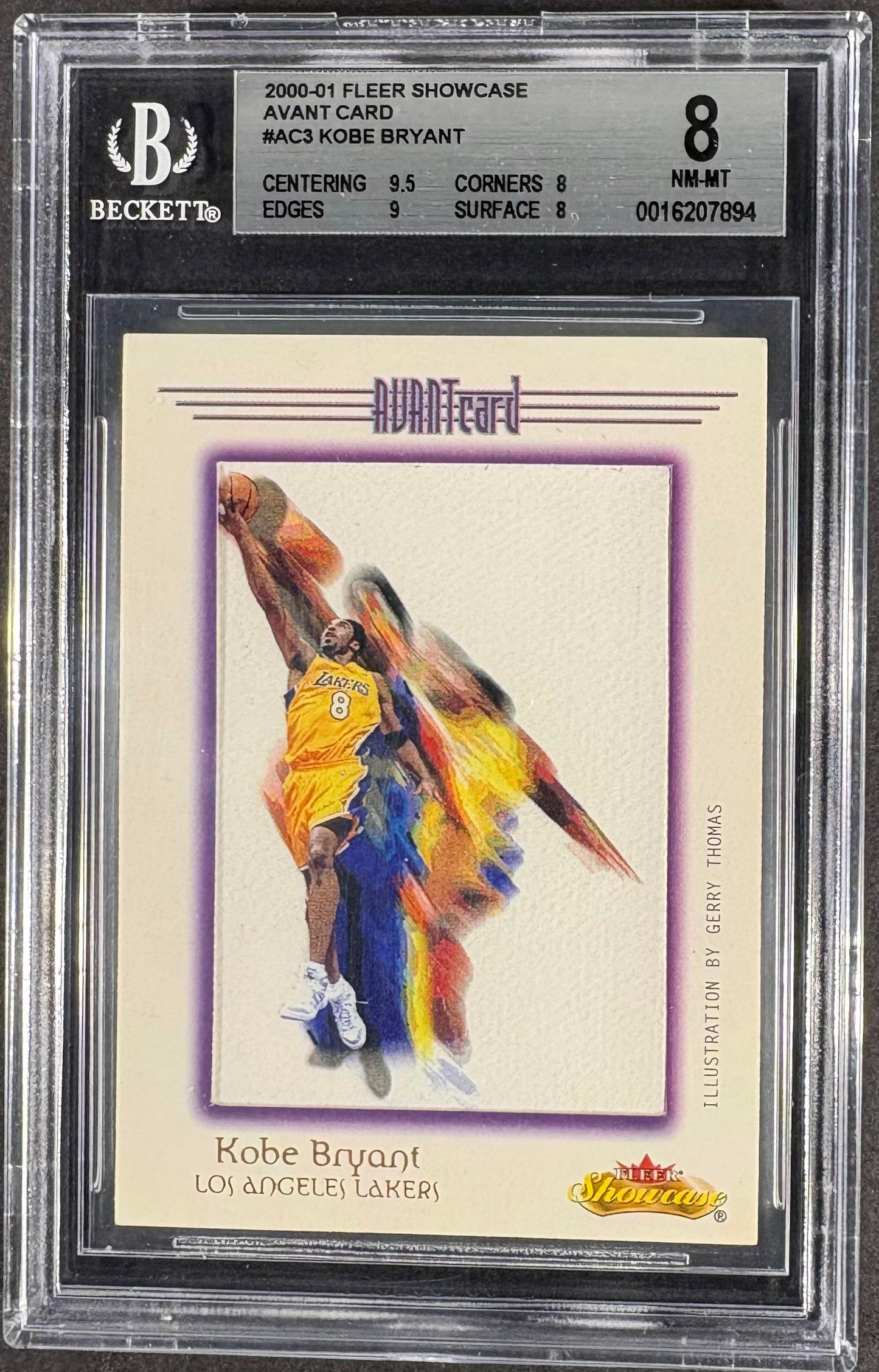 2000-01 Fleer Showcase #3 AC Kobe Bryant Avant BGS 8 /201