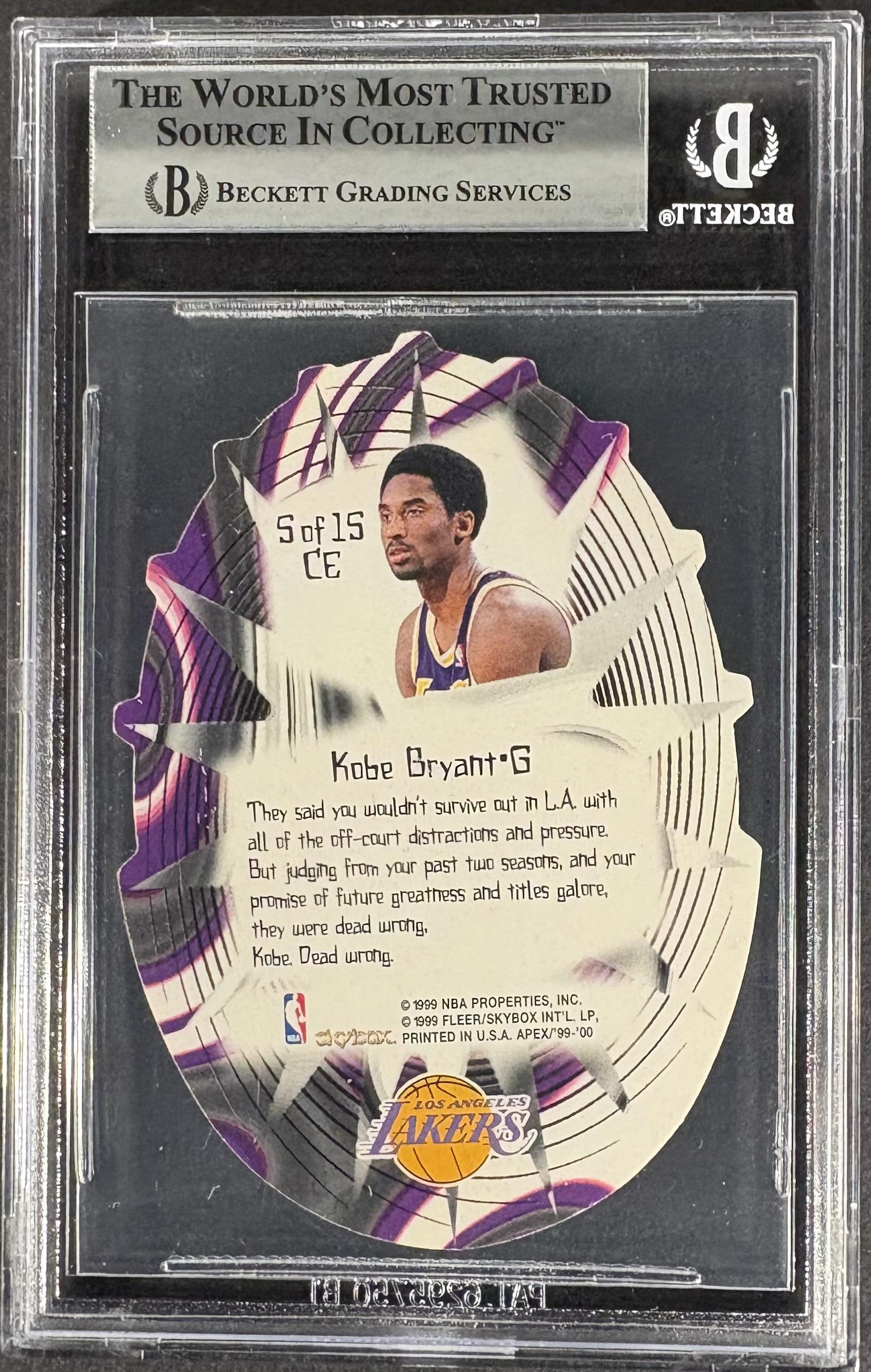 1999-00 SkyBox Apex #5 CE Kobe Bryant Cutting Edge BGS 9 MINT