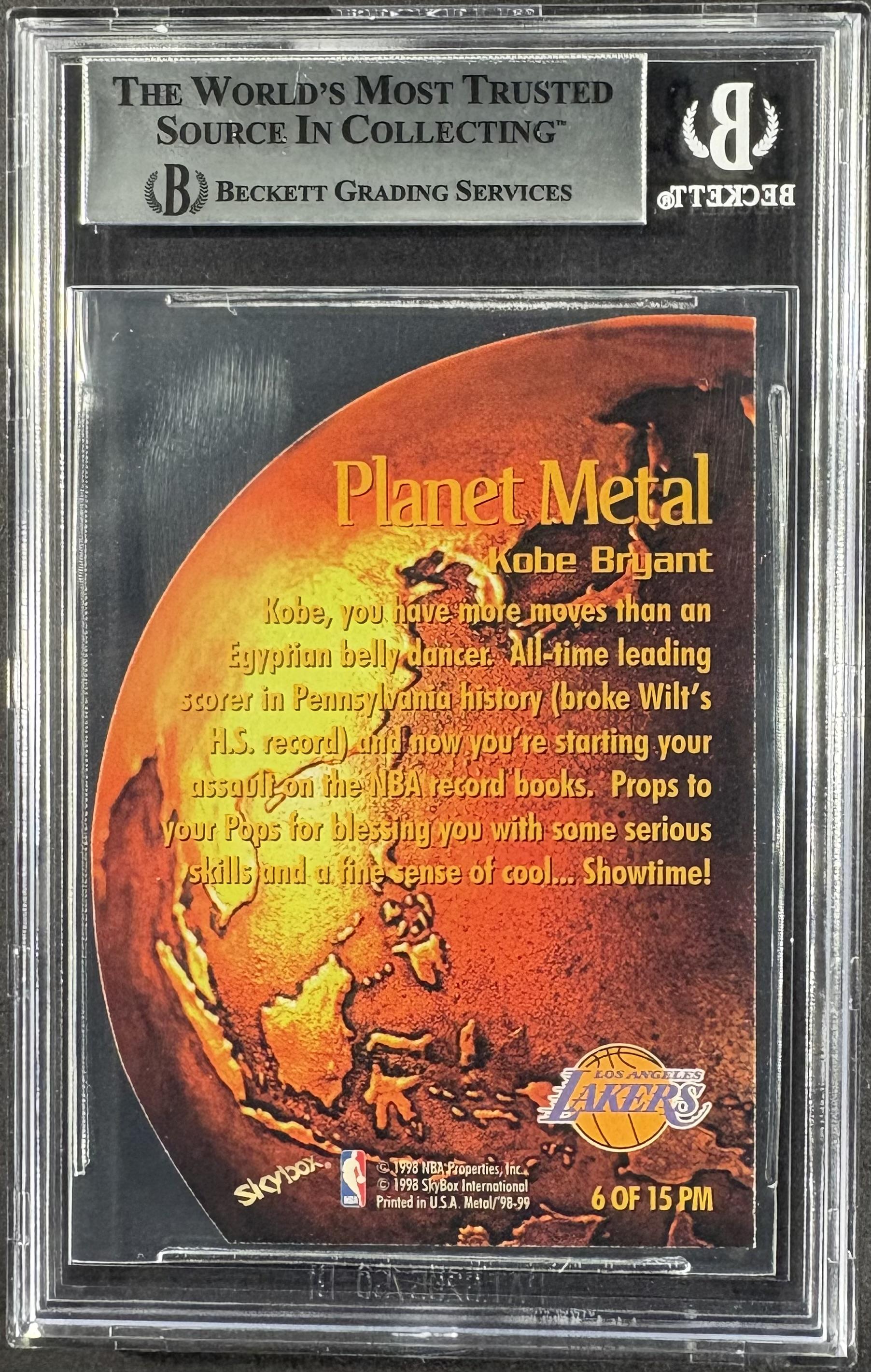 1998-99 Metal Universe #6 PM Kobe Bryant Planet Metal BGS 8.5 NM-MT+