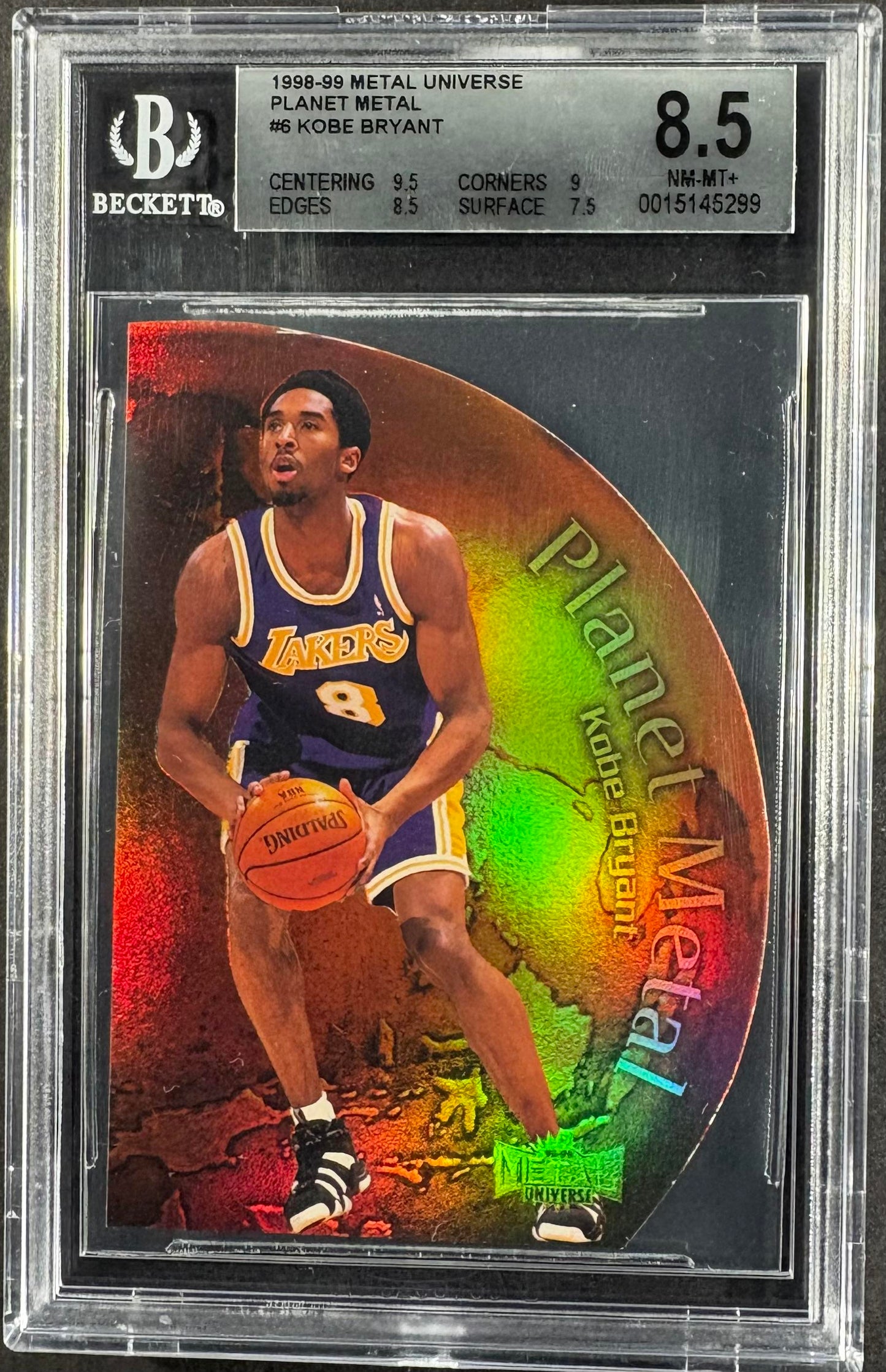 1998-99 Metal Universe #6 PM Kobe Bryant Planet Metal BGS 8.5 NM-MT+