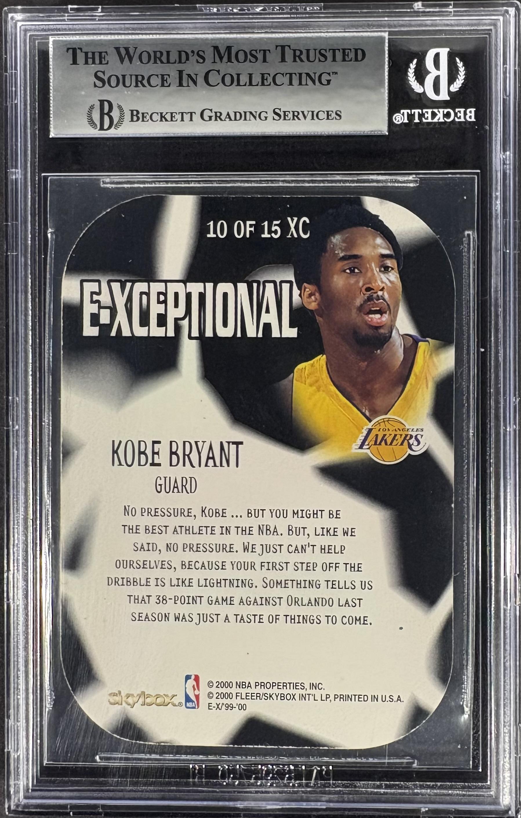 1999-00 E-X #10XC Kobe Bryant E-Xceptional-Red BGS 8.5 NM-MT+