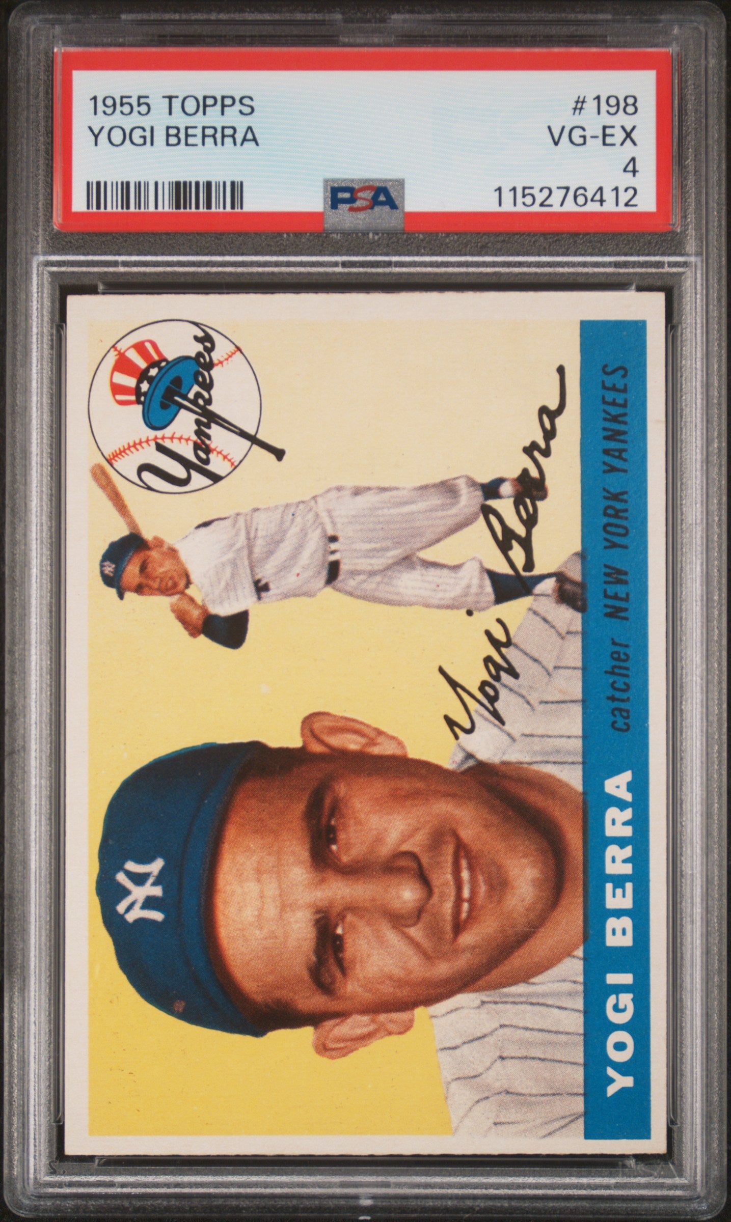 1955 Topps #198 Yogi Berra PSA 4 VG-EX New Label