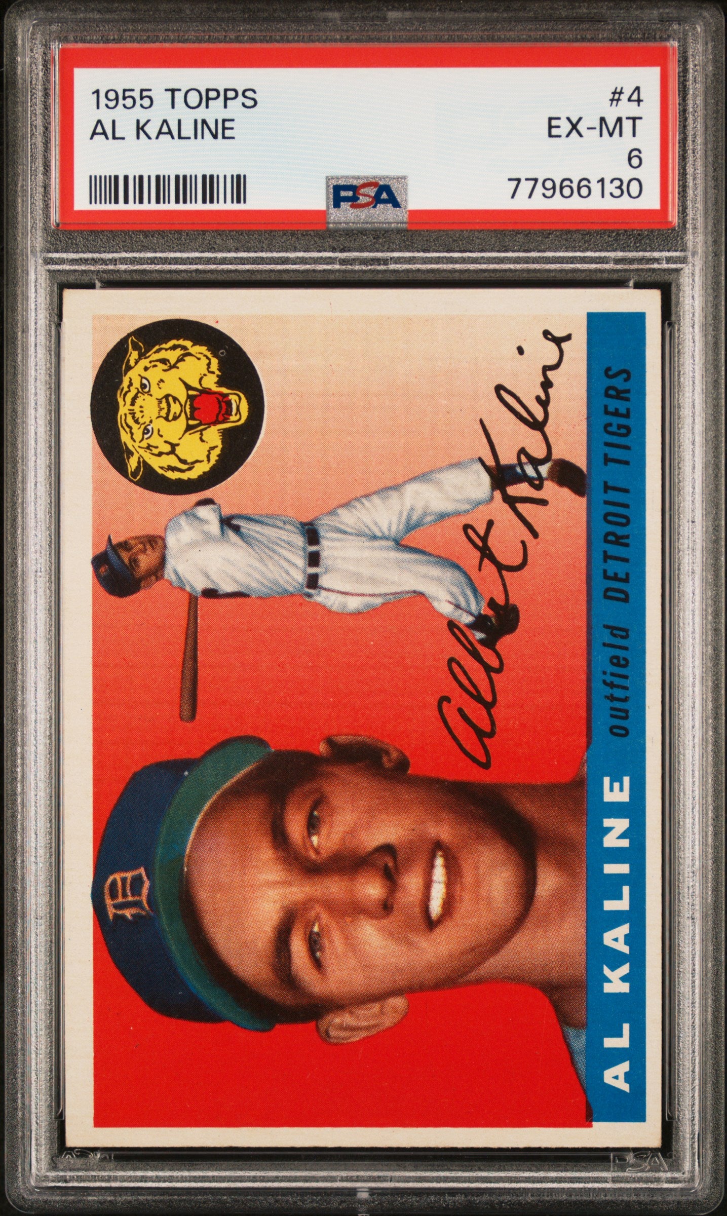 1955 Topps #4 Al Kaline PSA 6 EX-MT New Label