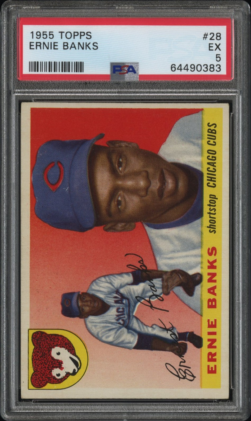 1955 Topps #28 Ernie Banks PSA 5 EX New Label