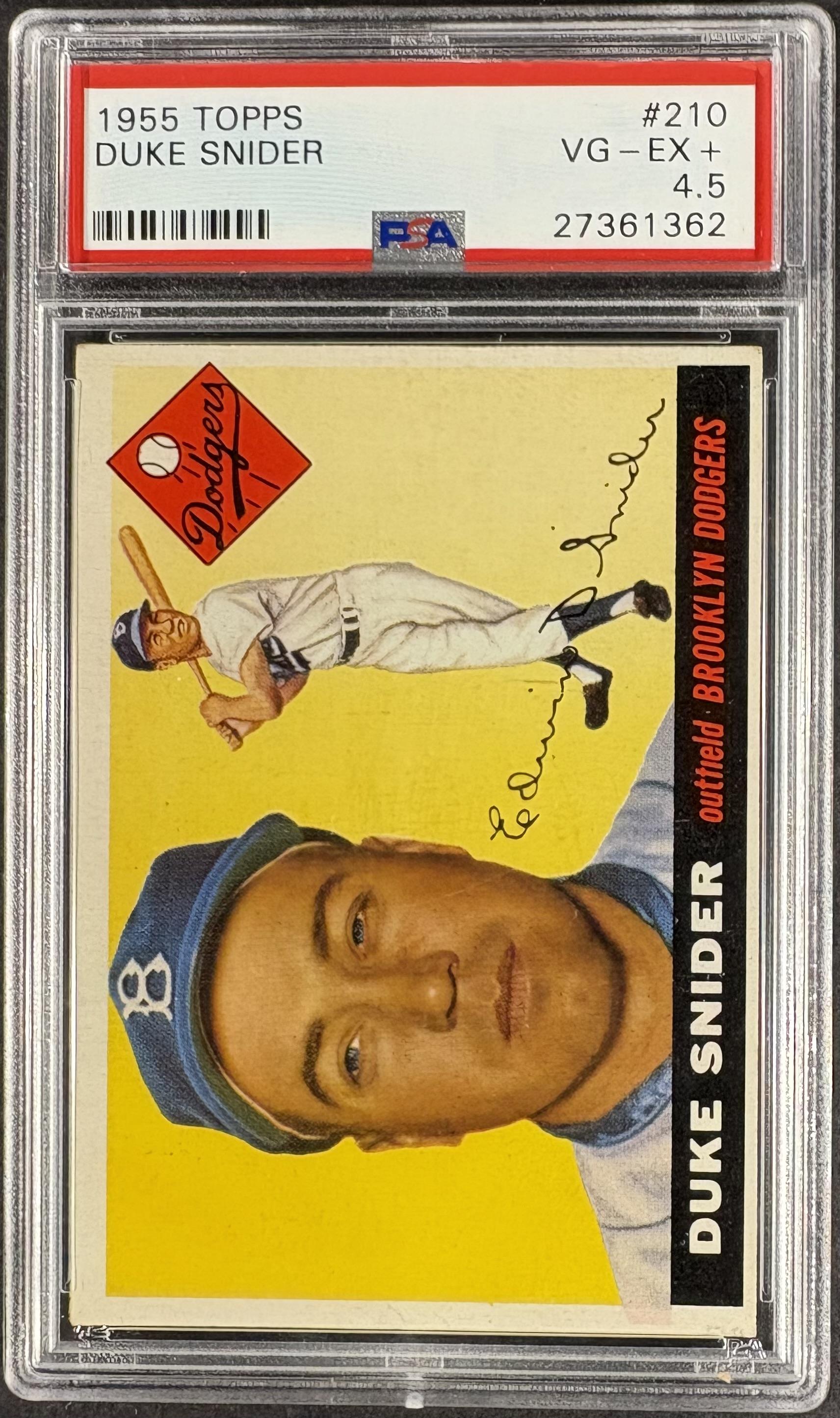 1955 Topps #210 Duke Snider PSA 4.5 VG-EX+ New Label