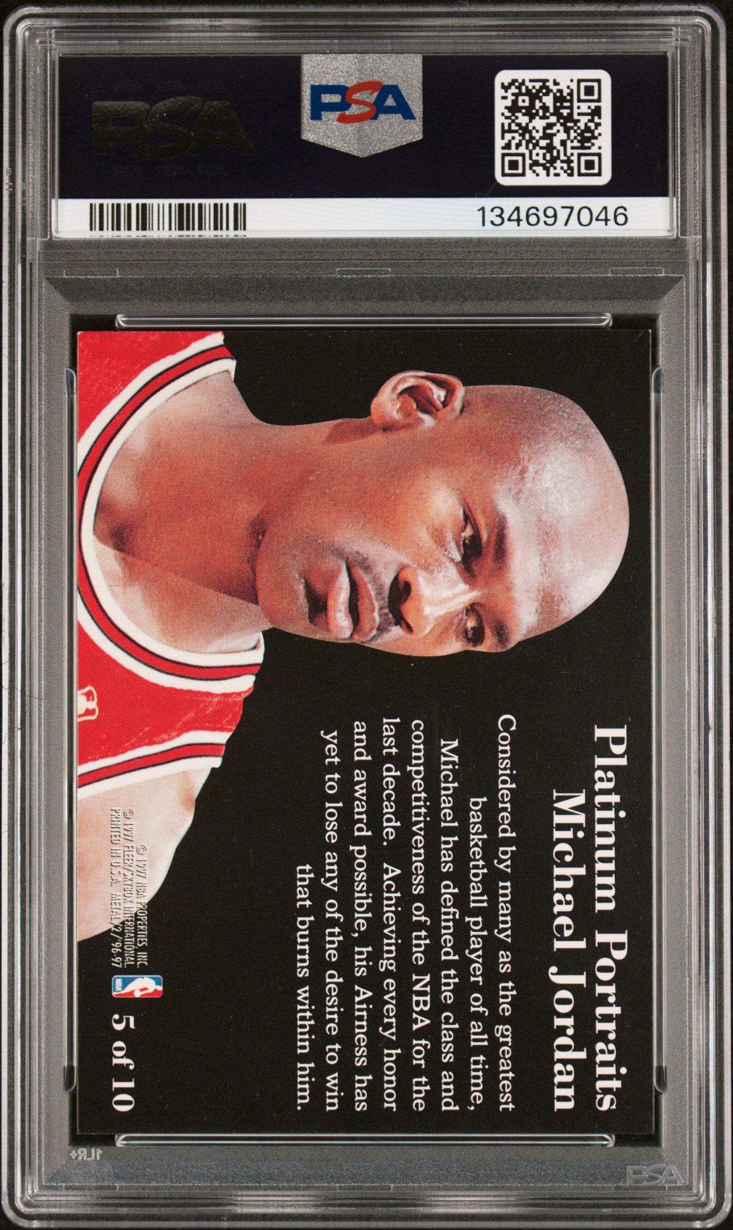 1996 Metal Platinum Portraits #5 Michael Jordan PSA 8 NM-MT