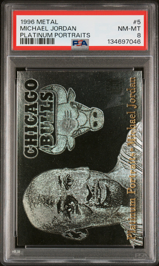 1996 Metal Platinum Portraits #5 Michael Jordan PSA 8 NM-MT