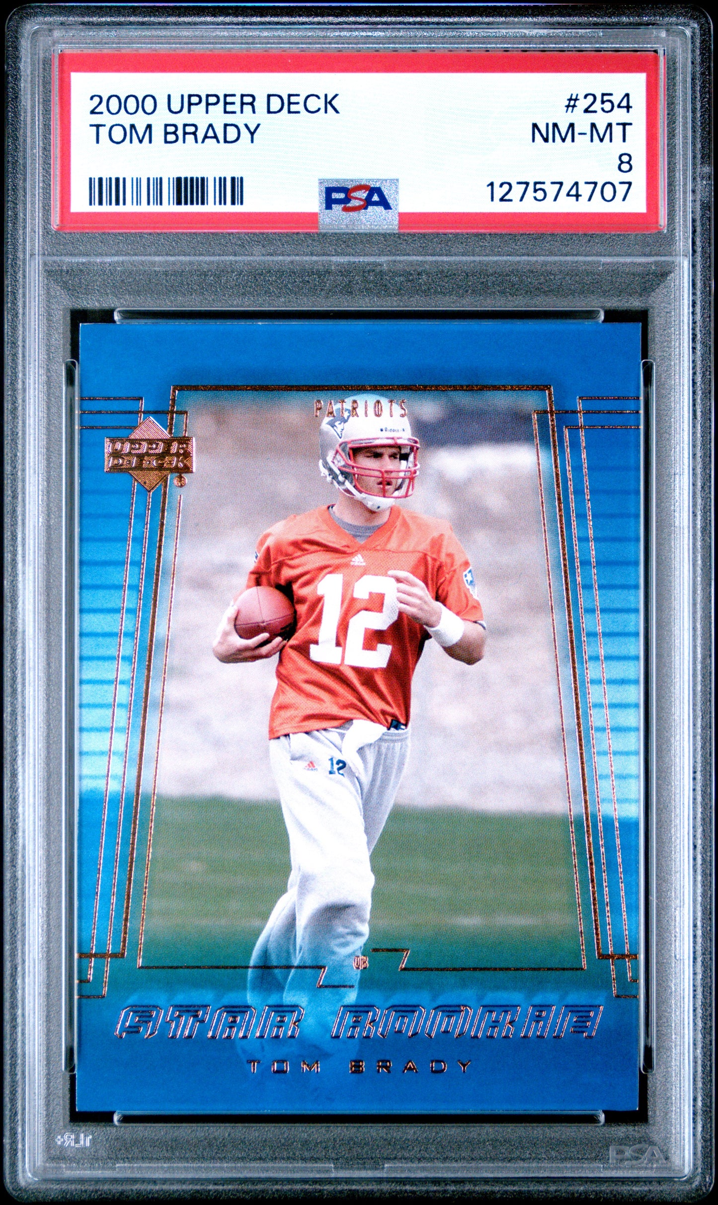 2000 Upper Deck #254 Tom Brady RC Rookie PSA 8 NM-MT