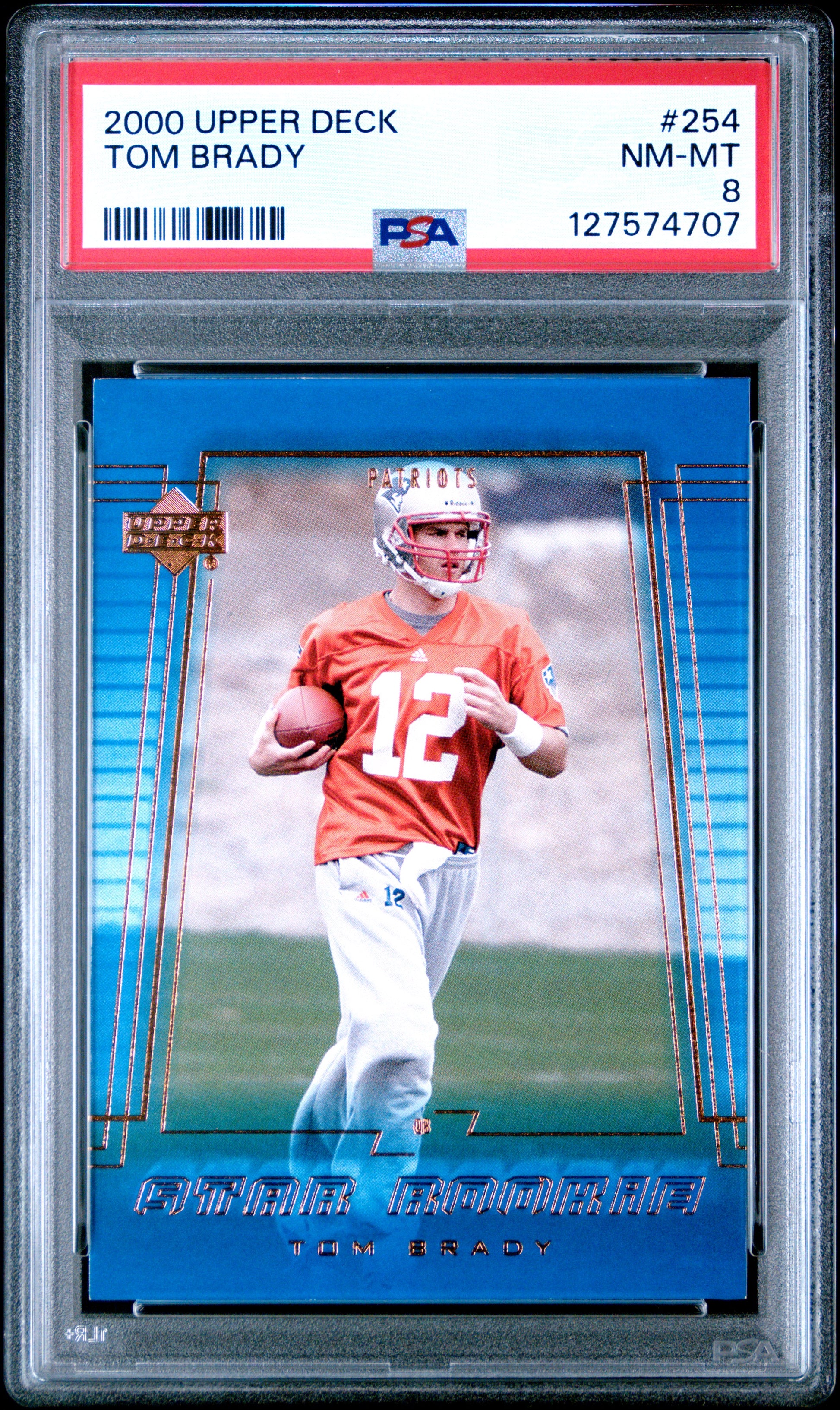 2000 Upper Deck #254 Tom Brady RC Rookie PSA 8 NM-MT