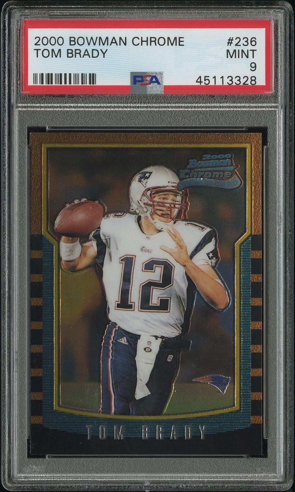 2000 Bowman Chrome #236 Tom Brady RC Rookie PSA 9 MINT New Label