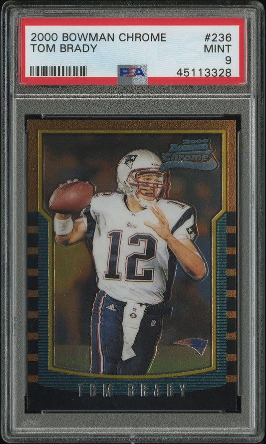 2000 Bowman Chrome #236 Tom Brady RC Rookie PSA 9 MINT New Label