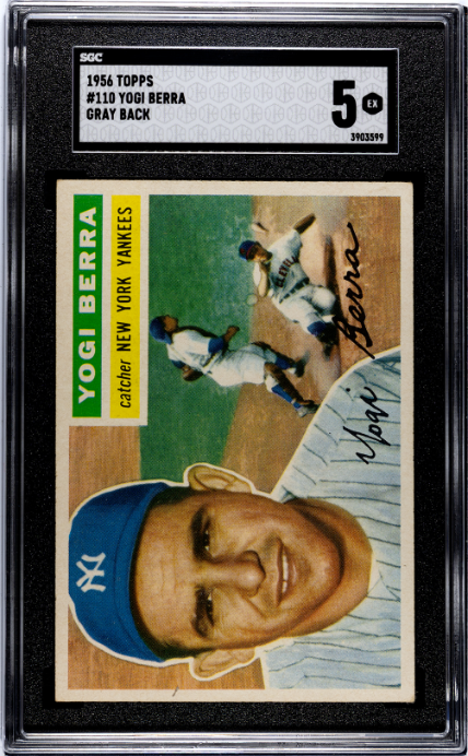 1956 Topps #110 Yogi Berra Gray Back SGC 5 EX CENTERED