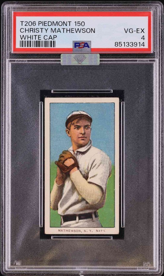 1909 T206 Piedmont 150 Christy Mathewson White Cap PSA 4 MBA SILVER DIAMOND