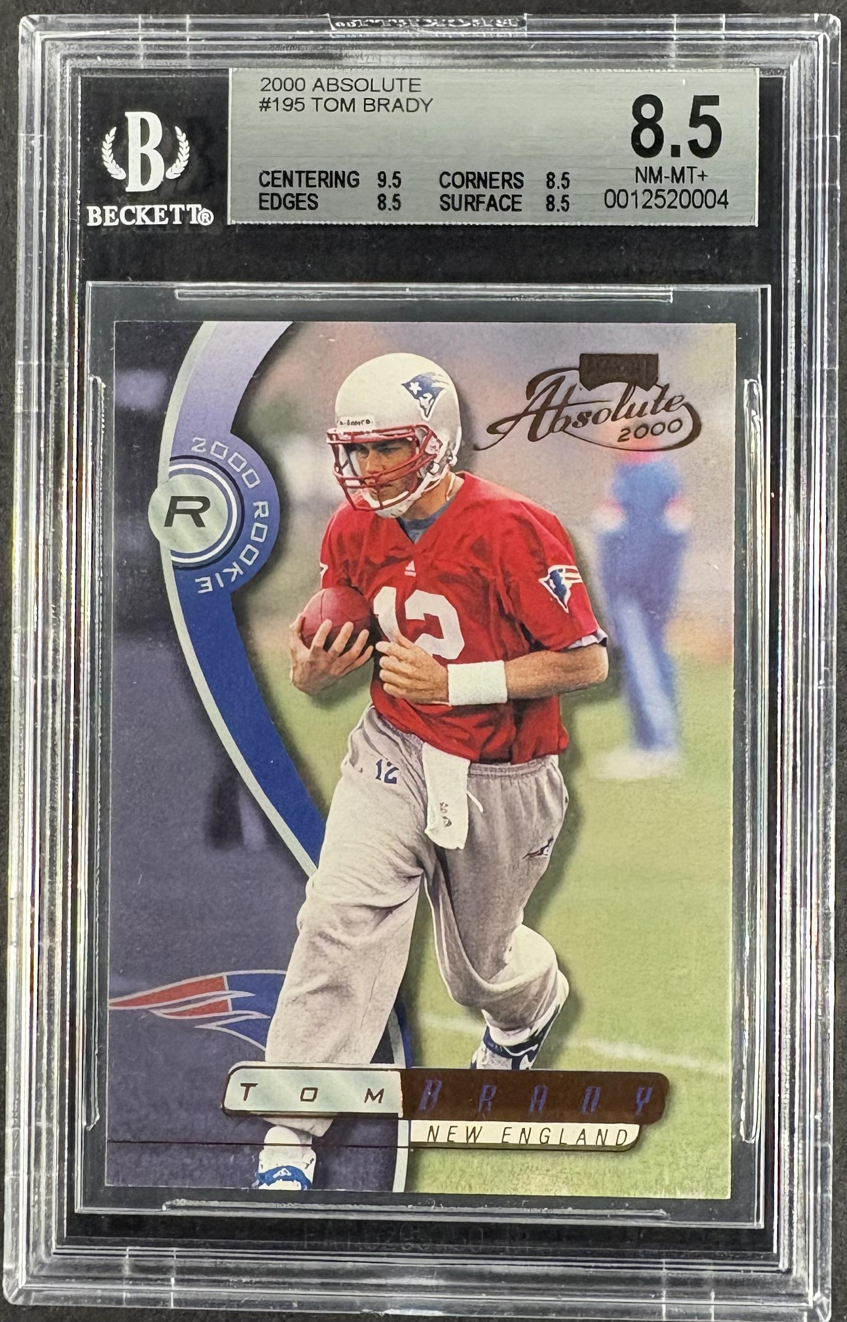 2000 Playoff Absolute #195 Tom Brady RC Rookie BGS 8.5 #/3000 NM-MT+
