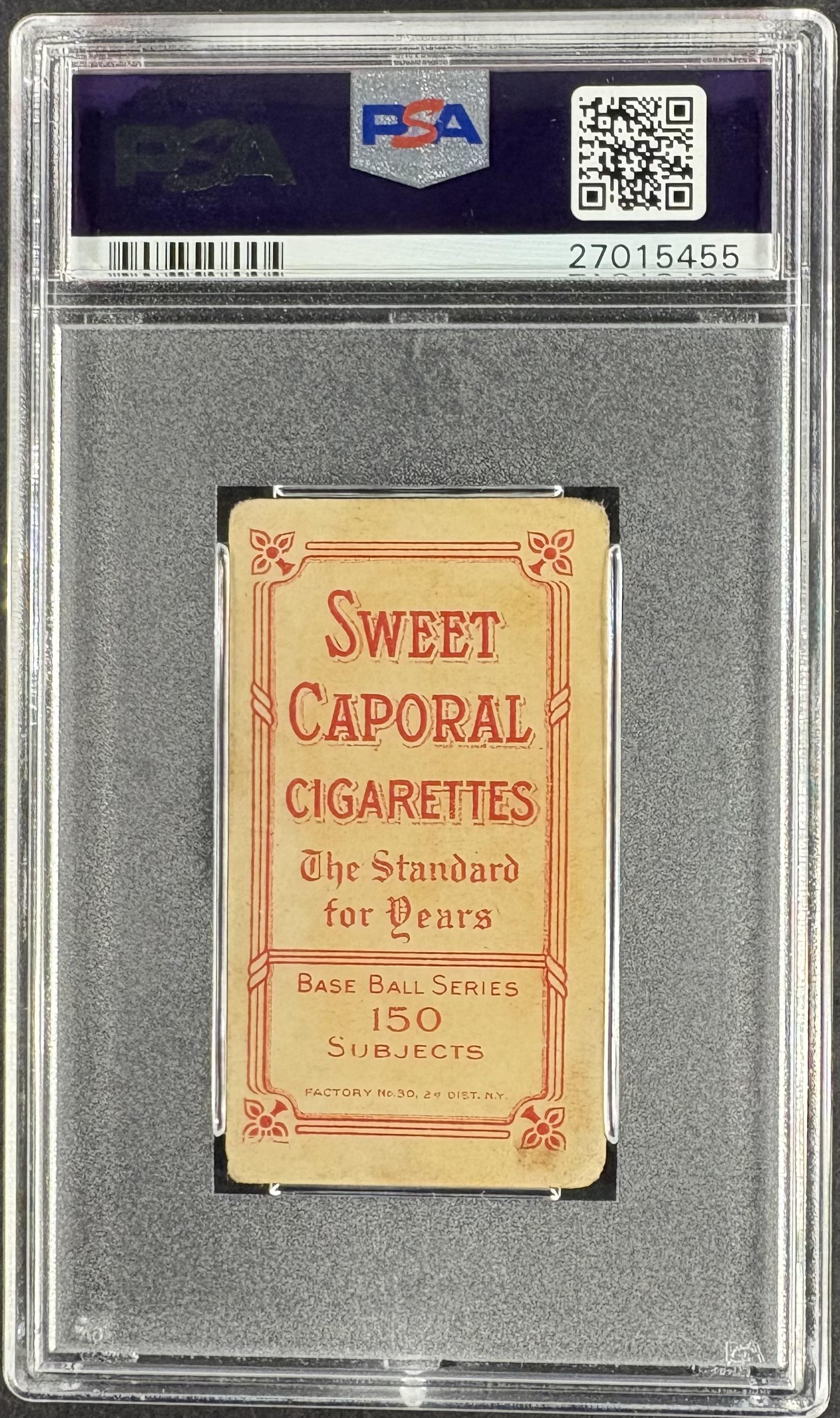 1909 T206 Sweet Caporal 150 Ty Cobb Green Portrait PSA 2 GD CREASE FREE