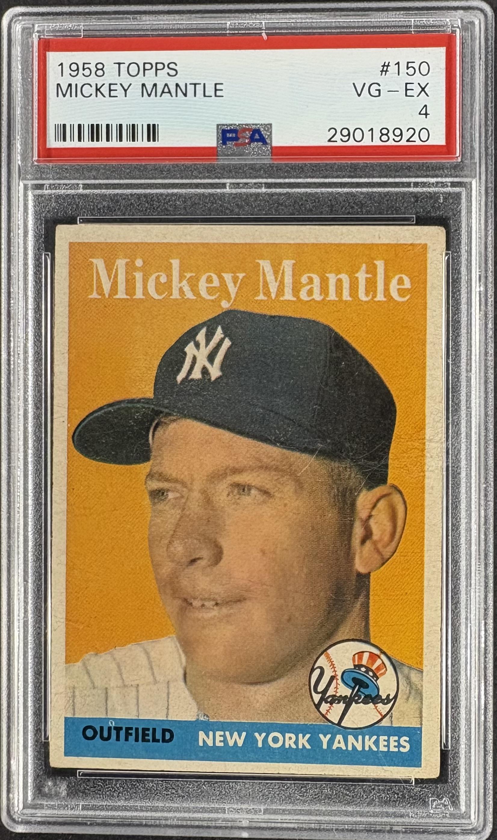 1958 Topps #150 Mickey Mantle PSA 4 VG-EX New Label