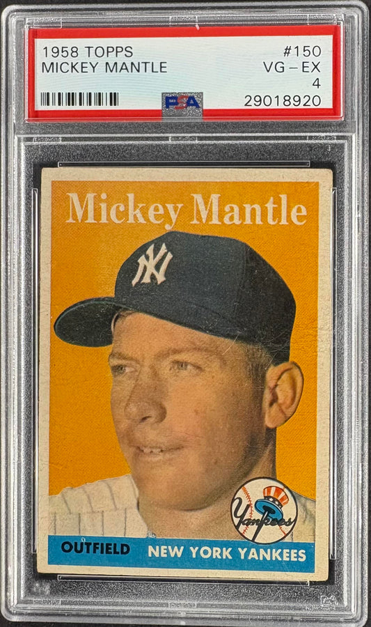 1958 Topps #150 Mickey Mantle PSA 4 VG-EX New Label