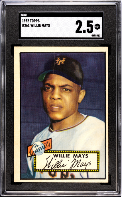 1952 Topps #261 Willie Mays SGC 2.5 GD+ SHARP + Nice Color