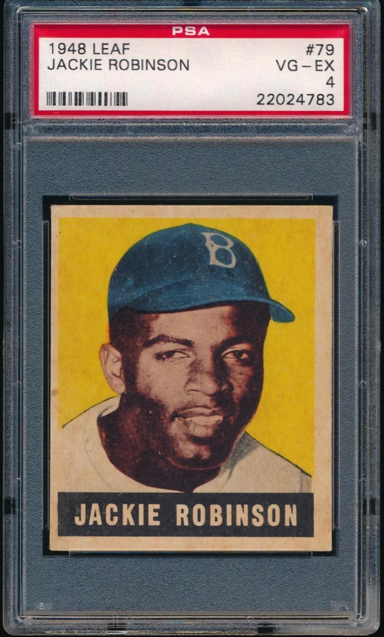 1948-49 Leaf #79 Jackie Robinson RC Rookie PSA 4 VG-EX Sharp + Nice Color