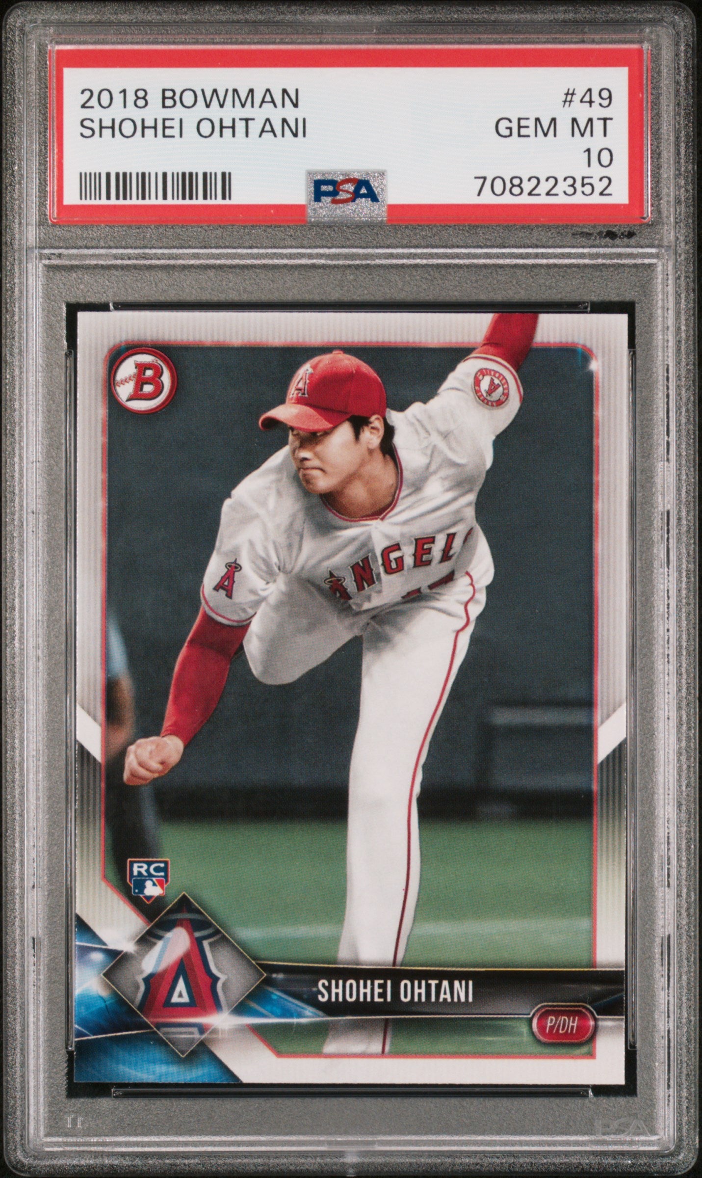 2018 Bowman #49 Shohei Ohtani RC Rookie PITCHING PSA 10 GEM MINT
