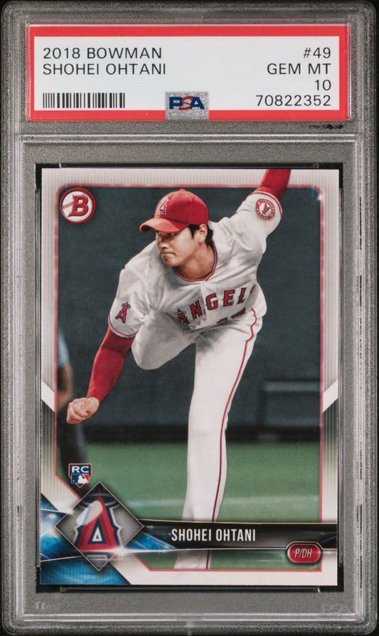 2018 Bowman #49 Shohei Ohtani RC Rookie PITCHING PSA 10 GEM MINT