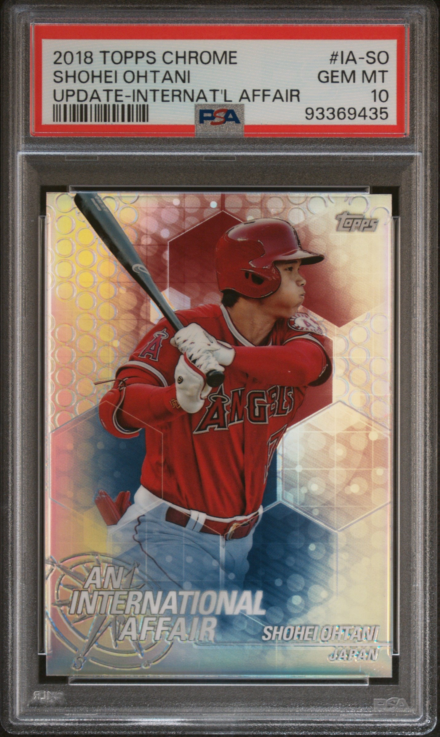 2018 Topps Chrome Update International Affair #IA-SO Shohei Ohtani PSA 10