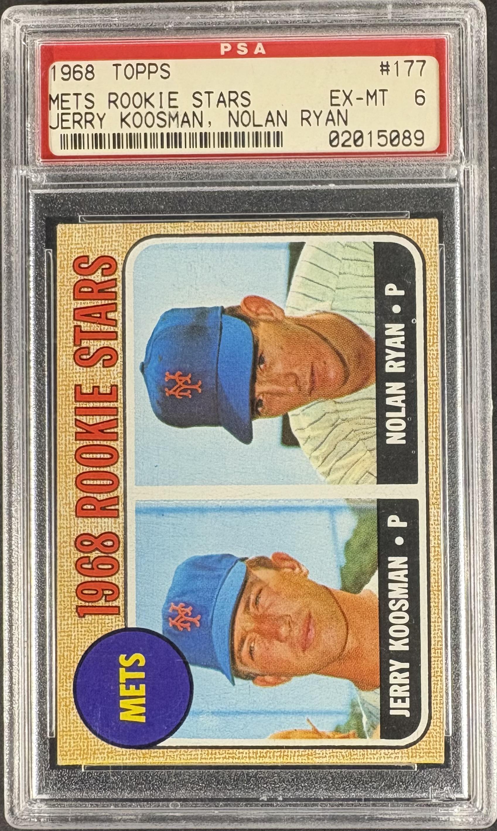 1968 Topps #177 Nolan Ryan RC Rookie PSA 6 EX-MT Well Centered