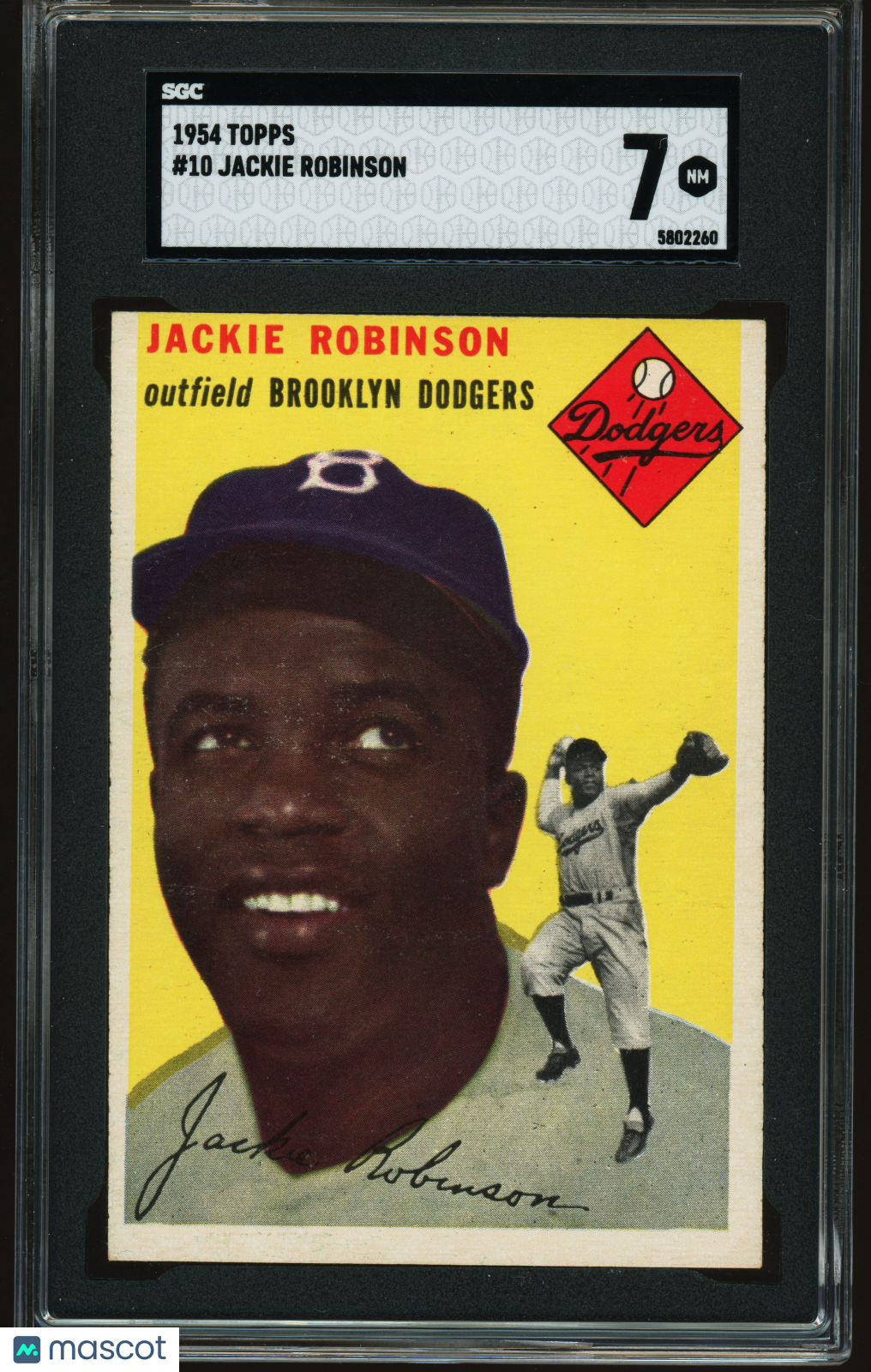 1954 Topps #10 Jackie Robinson SGC 7 NM Near Mint High Grade