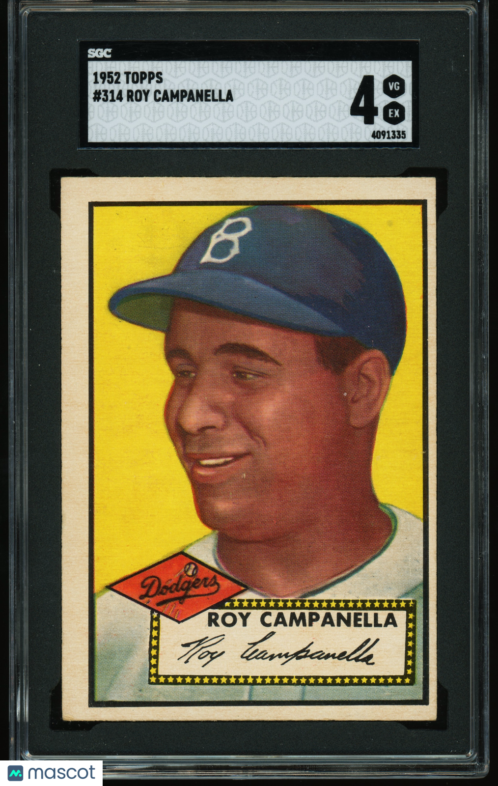 1952 Topps #314 Roy Campanella SGC 4 VG-EX SHARP