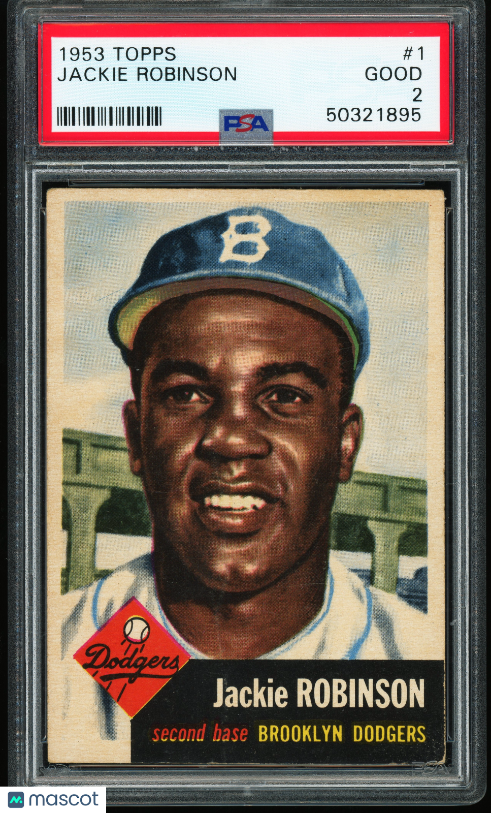 1953 Topps #1 Jackie Robinson PSA 2 GD Nice Eye Appeal New Label