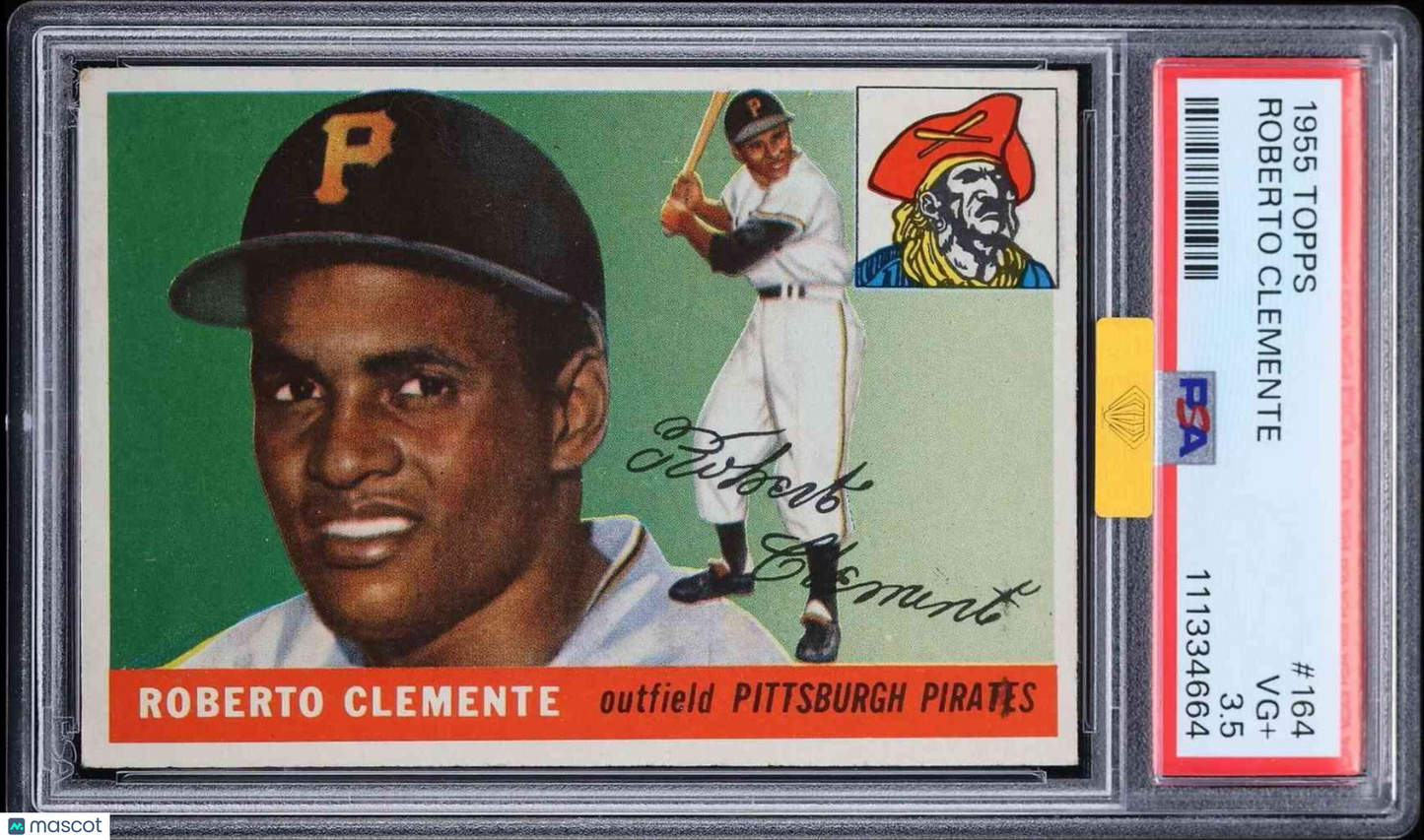 1955 Topps #164 Roberto Clemente Rookie PSA 3.5 MBA GOLD DIAMOND TOP EYE APPEAL