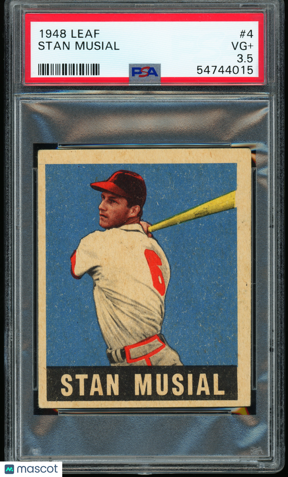 1948 Leaf #4 Stan Musial RC Rookie PSA 3.5 VG+ New Label
