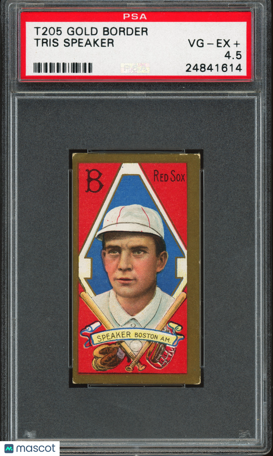 1911 T205 Gold Border Tris Speaker PSA 4.5 VG-EX+