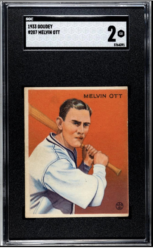 1933 Goudey Mel Ott #207 SGC 2